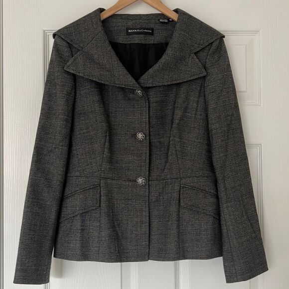 Dana Buchman gray blazer décor down Sz 10 - Picture 1 of 9